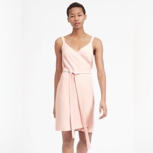 EVERLANE  PINK JAPANESE GO WEAVE TANK WRAP DRESS IN A SIZE 8